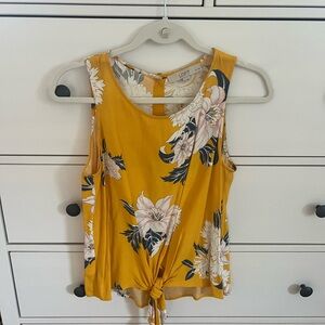 LOFT Yellow Floral Women's Top